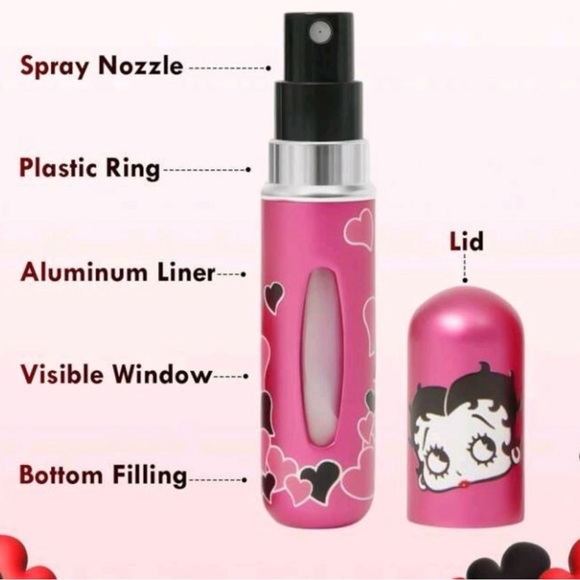 NWOT Betty Boop Pink Heart Perfume Atomizer - Picture 3 of 5